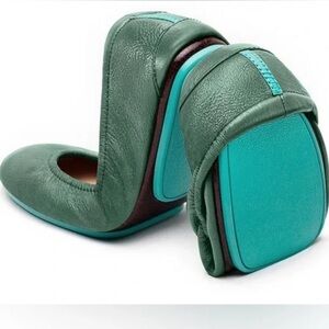 Like NEW Tieks Pacific Green Leather Ballet Flats 5